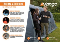 Vango Tacoma Air 800XL Tent - 2025 -Roadventure Gear Tacoma Air 800XL Infographic2 LowRes small