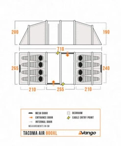 Vango Tacoma Air 800XL Tent - 2025 -Roadventure Gear TacomaAir800XLFloorplan LowRes small