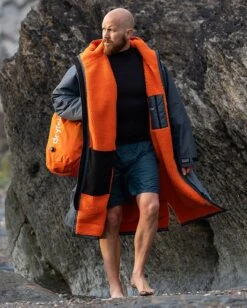 Dryrobe Advance Long Sleeve Dark Grey / Orange -Roadventure Gear male adult advance greyorange 5